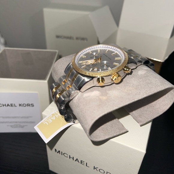 Michael Kors Mens Two Tone Watch BRAND NEW - Picture 4 of 6